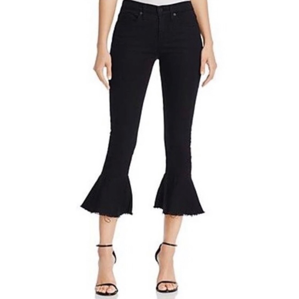 Blank NYC Raw Hem Black Flare Jeans